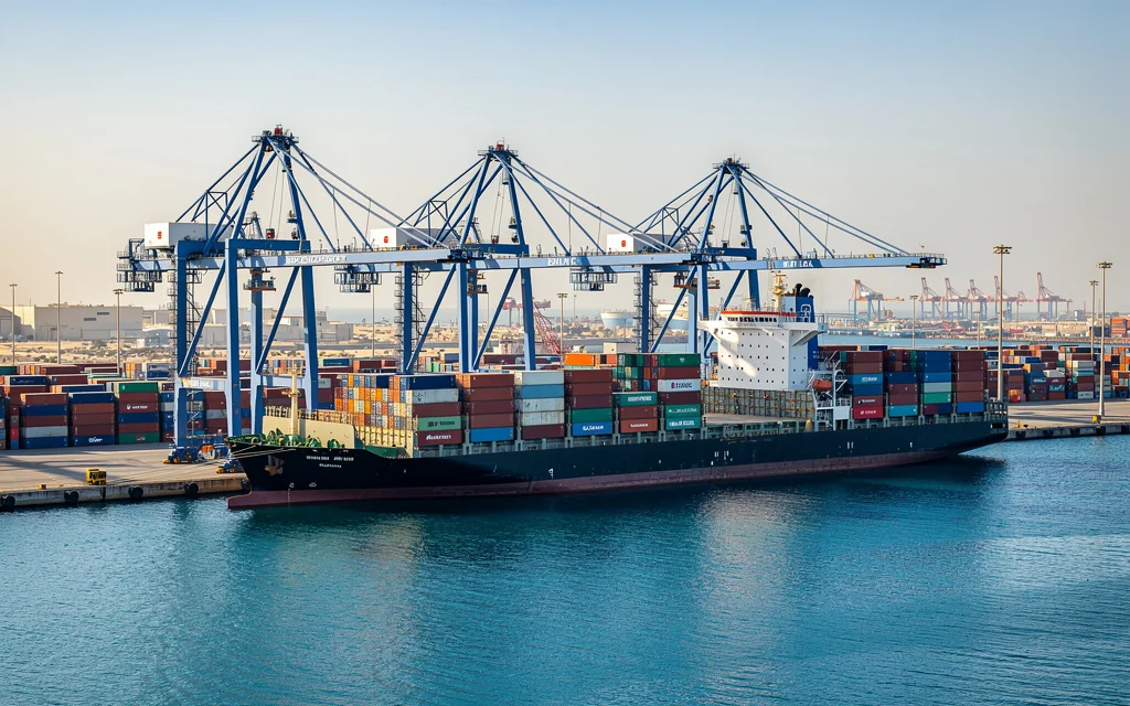 Porte-conteneurs au port de Jebel Ali, exploité par DP World